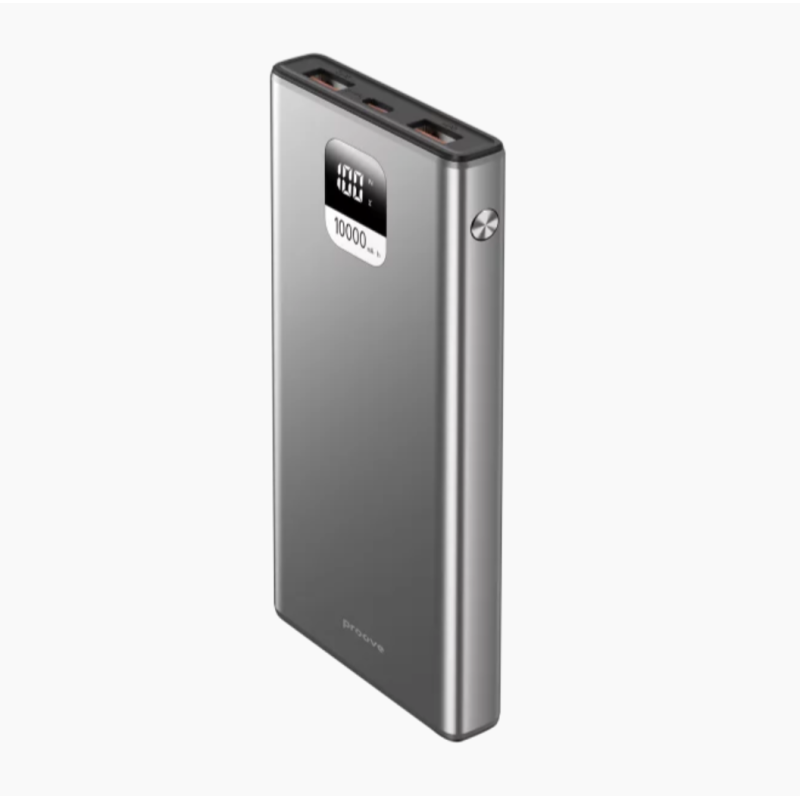 Proove Guardian Power Bank 10000mAh 22.5W ar USB-C un 2× USB – Metāliski Pelēks